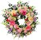 24 Inch Spring Wreath for Front Door Outside Artificial Peonies Rose Flowers Morning Glory Mixed Flowers for Outdoor Front Door Indoor Wedding Wall Window Décor All Season